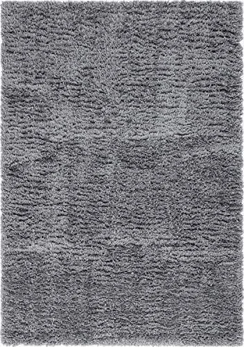 Infinity Collection Solid Shag Area Rug by Rugs.com – Smoke 7& x 10& High-Pile Plush Shag Rug Perfect for Living Rooms, Bedrooms