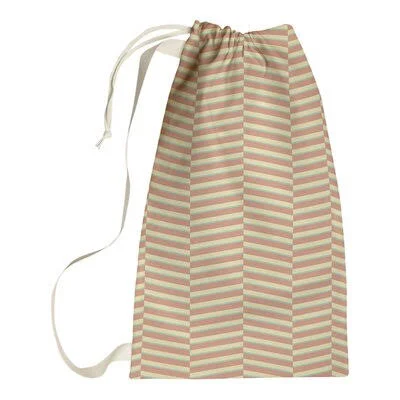 Fractured Stripes Laundry Bag Brayden Studio Color: Green Orange/Yellow - Size: 36x22 H x 28x22 W x 1.5x22 D
