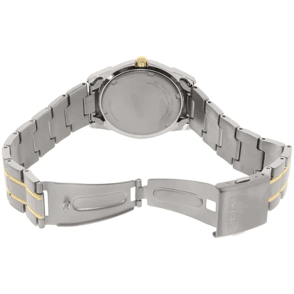 Seiko SGG735 Men's Watch - 37 mm - Two Tone Titanium Bracelet Case - Sapphire Crystal Quartz Black Dial