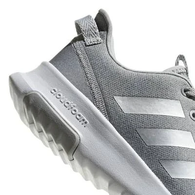 Adidas Cloudfoam Racer Training Shoes Grey White Kids - 28