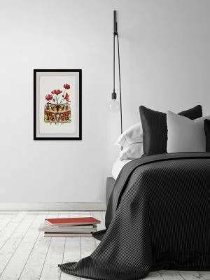 Purse with Red Flowers Framed Print - Multi