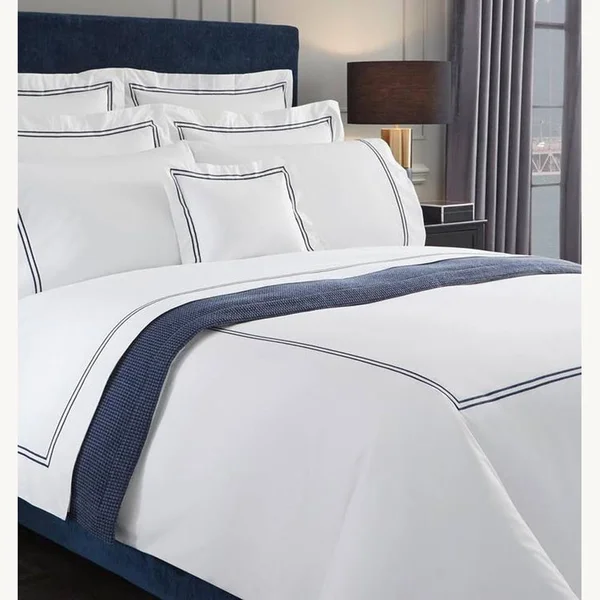 Sferra Grande Hotel Duvet COVER, Twin - White/Silver