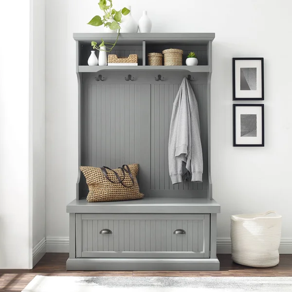 Crosley Seaside Hall Tree Distressed Gray