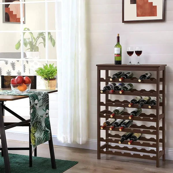 42-Bottle Wine Rack Free Standing FLOOR - 7-Tier Display Wine Storage