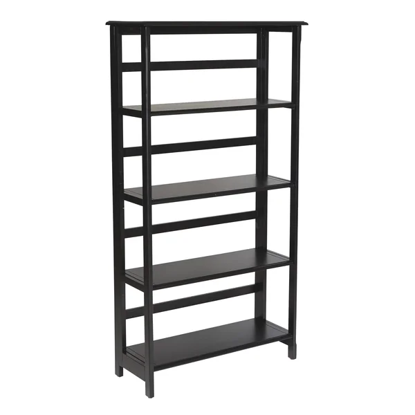 Osp Home Furnishings Brookings 5 Shelf Bookcase - Black (BKS275-BK)