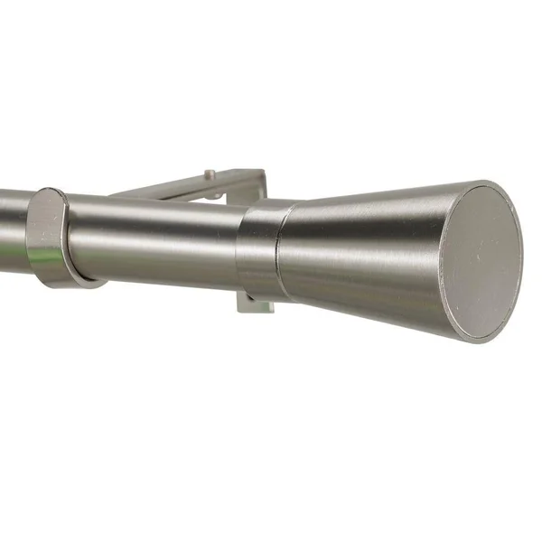 Art Decor Linea 10 ft. Single Curtain Rod in Stainless Steel
