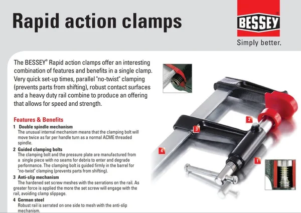 Bessey 36x22 x 4x22 Rapid Action CLAMP. PZ4.036