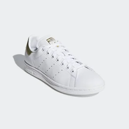 Adidas Classic Stan Smith Tennis Sneakers, White/Gold, Women's, 9.5b