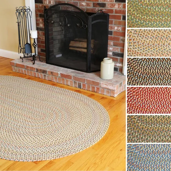 Rhody Rug Cozy Cove Indoor/Outdoor Braided Rug - 5& x 8& Oval - Dark Taupe