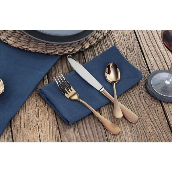 Artaste Rain 18/10 Stainless Steel Flatware 36-Piece Set, Antique Copper Finished, Service for 12