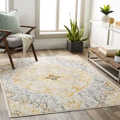 Constantin Oriental Yellow/Orange Saffron Area Rug Charlton Home Rug Size: Rectangle 7&10x22 x 10&