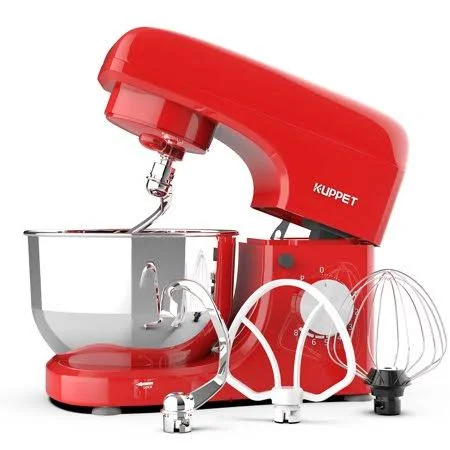 KUPPET Stand Mixer, 8-Speed Tilt-Head Electric Food Stand Mixer with Dough Hook, Wire Whip & Beater, Pouring SHIELD, 4.7qt S