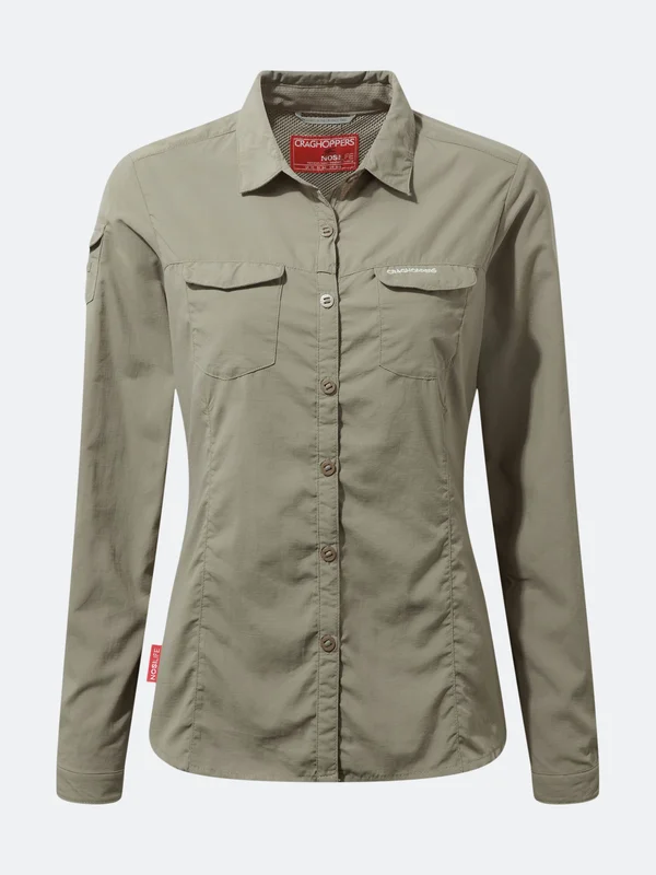 Craghoppers Womens/Ladies Nosilife Adventure II Long Sleeved Shirt, 4 US, Mushroom