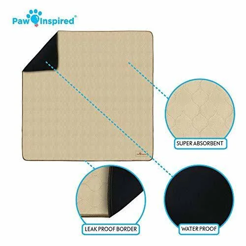 Paw Inspired Washable Pee Pads for Dogs - 4XL 72 x 72, Puppy Training Pads, Wat