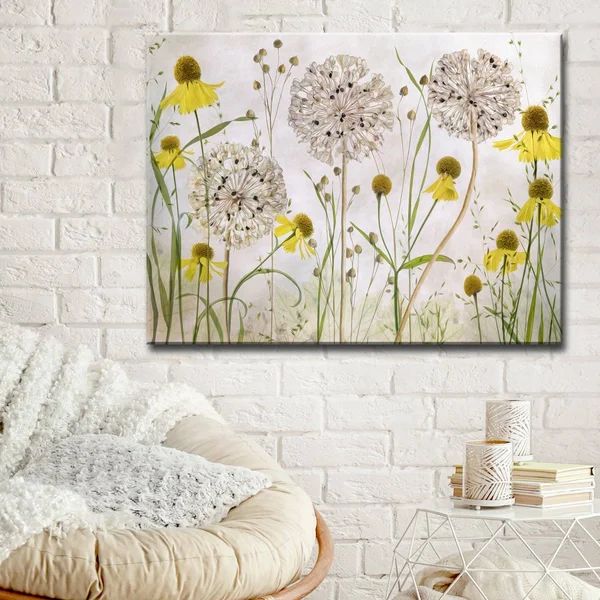 Ready2HangArt Alliums and Heleniums Canvas Wall Art