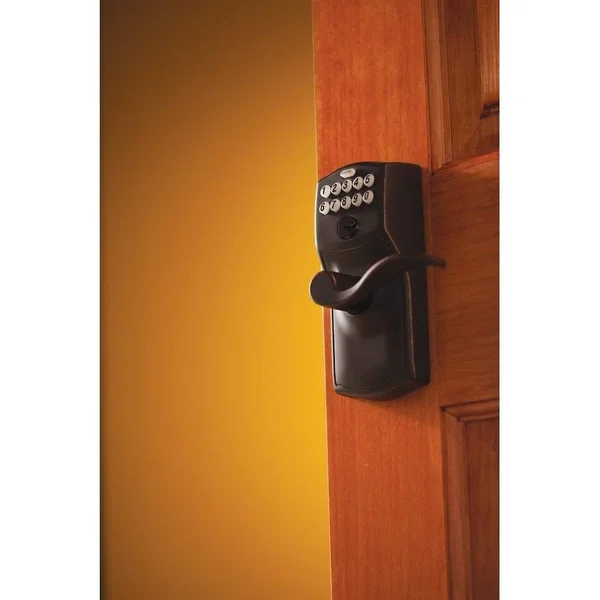Schlage FE595 CAM/ACC Camelot Keypad Flex-Lock Entry Leverset with Accent Lever