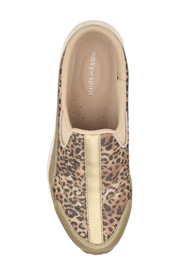 Easy Spirit Women's Traveltime Mules - Gold Leopard
