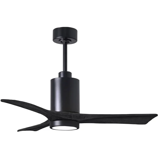 Patricia Ceiling Fan by Matthews Fan Company, Gloss White, PA3-WH-BK-60