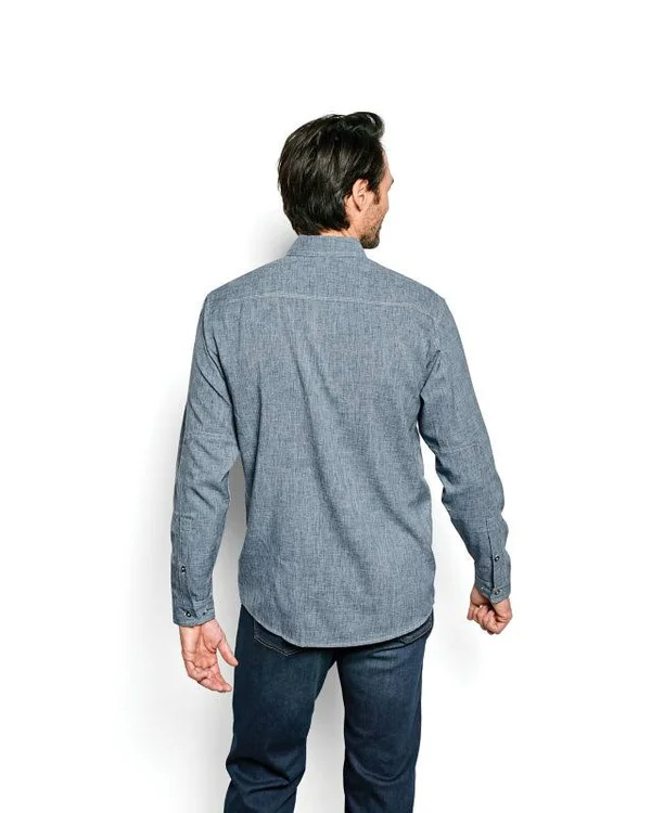 Orvis Men's Tech Chambray Work Shirt - Medium Blue, XL