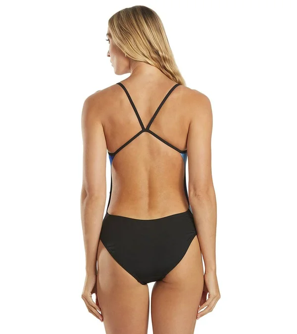 TYR Women's Solid Splice Block Cutoutfit Swimsuit Cbsol7a Blue 32