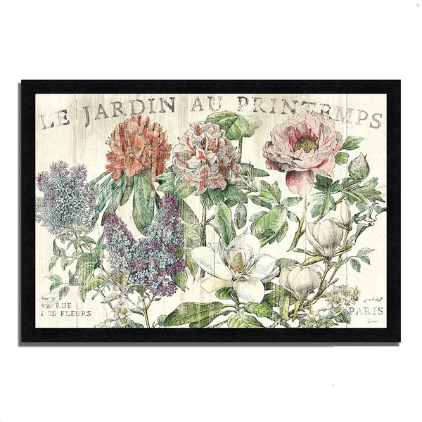 Tangletown Fine Art 33x22 x 46x22 Le Jardin Printemps by Sue Schlabach Framed Painting Print
