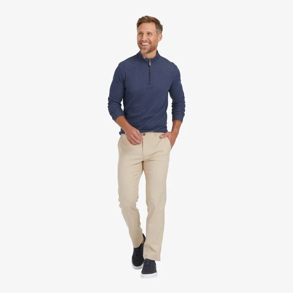 Mizzen + Main Baron Trim Fit Chino Mens Pant, Sand Solid 304, 30, 30