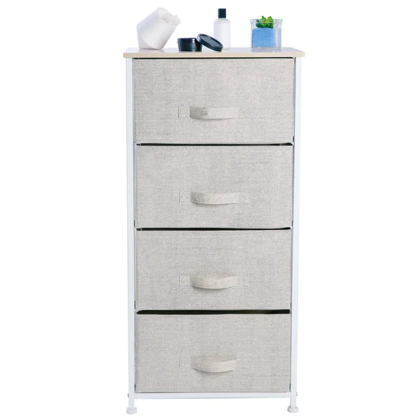 Simplify 27194-FEJ 4 Drawer Storage Chest Beige
