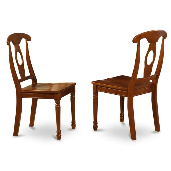 East West Furniture Napoleon Styled Chair with Wood SEAT - Set of 2
