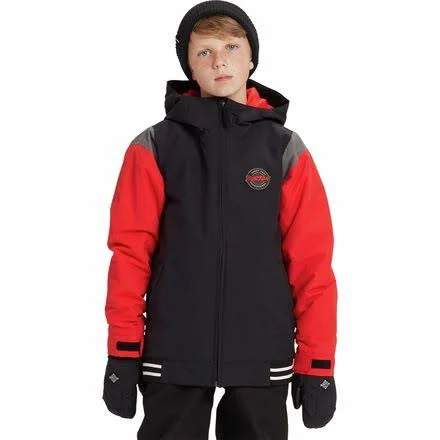 Burton Boys& Game Day Jacket, True Black, Flame Scarlet, S