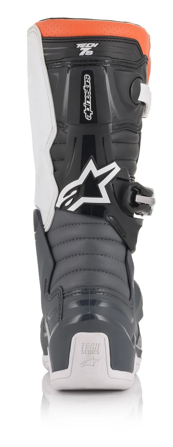 Alpinestars Tech 7S Youth Boots (6 - Black/Gray/White/Fluo Orange)