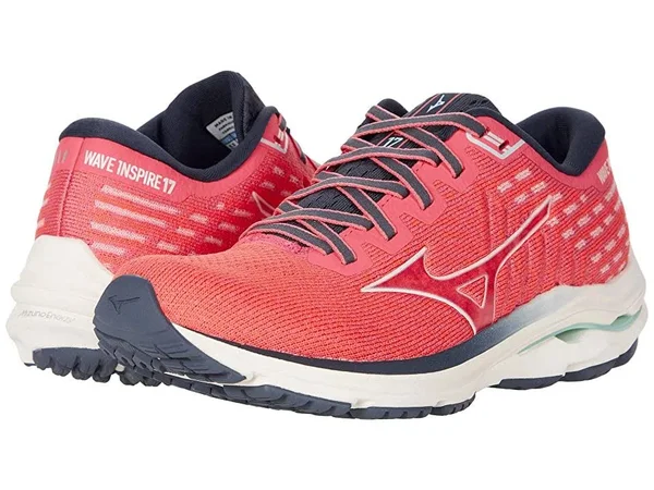 Mizuno Wave Inspire 17 Waveknit Women's Running Shoes - Coral, Size: 11