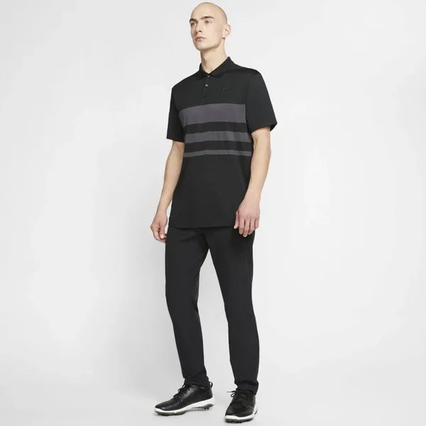 Nike Men's Dri-Fit Vapor Striped Golf Polo - Small, Black