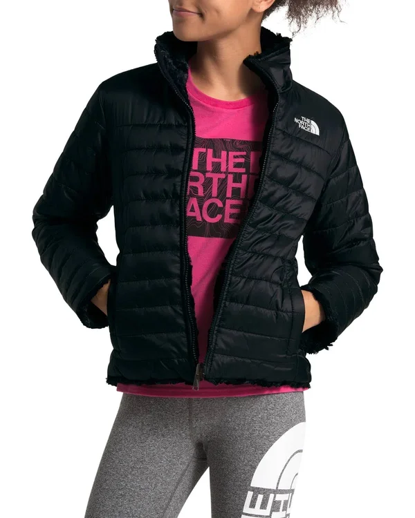 The North Face Girls& Reversible Mossbud Swirl Jacket: Mr. Pink