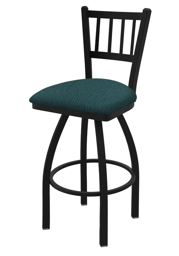 Holland Bar Stool 810 Contessa 25x22 Swivel Counter Stool with Black Wrinkle Finish and Graph Tidal Seat
