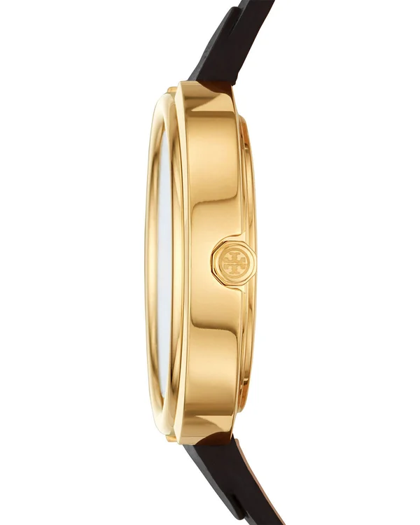 Tory Burch The Miller Leather Strap Watch, 36mm - Black
