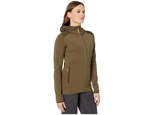 Fjallraven - Women's Keb Fleece Hoodie, Laurel Green-Deep Forest, Xs
