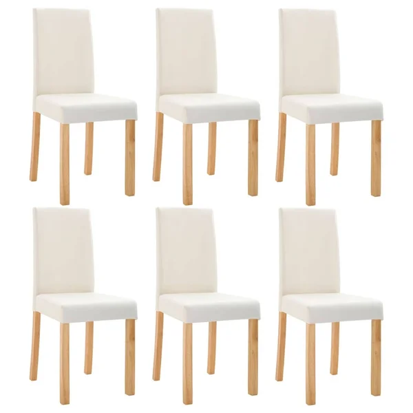 vidaXL Dining Chairs 6 Pcs Cream Faux Leather 277230