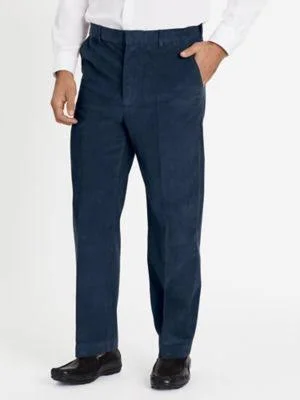 John Blair Men's Adjust-A-Band Relaxed-Fit Corduroy Pants, Navy Blue 48 L