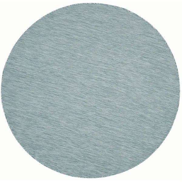 Safavieh Indoor/ Outdoor Courtyard Aqua/ Aqua Rug - 6&7x22 x 6&7x22 Round
