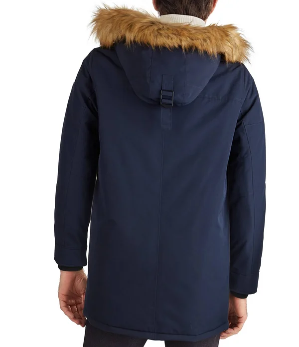 Guess Faux-Fur-Trimmed Hooded Heavyweight Parka - Mens, M, Red