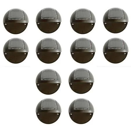 Deck Impressions Solar Black Integrated LED Step and Stair Light (12-Pack) - Size: 3.6 W x 3.6 H x 1.85 D