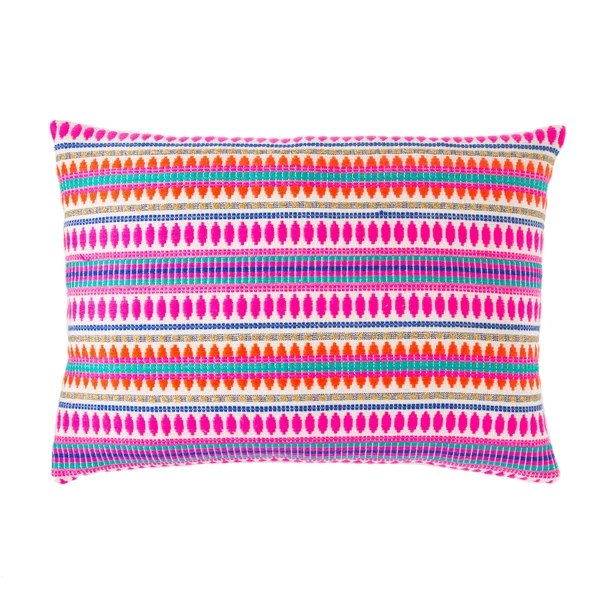 Cante Striped Multicolor/ Ivory Lumbar Pillow 14x20 inch - Jaipur Living PLW103386