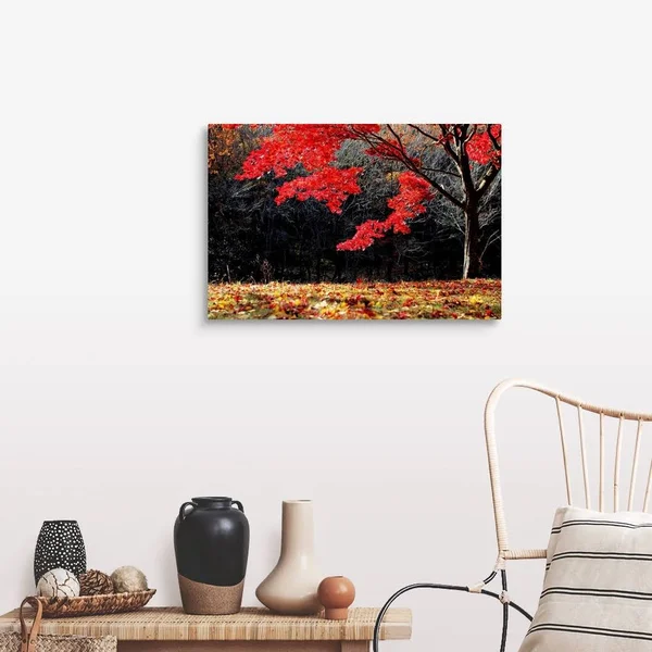 Red Tree - Large Solid-Faced Canvas Wall Art Print, Great Big Canvas