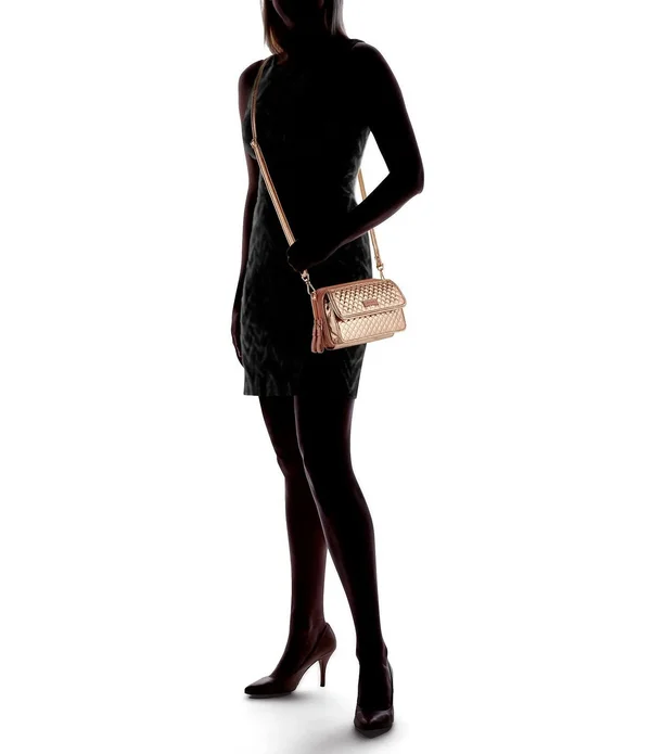Vera Bradley Iconic RFID All in One Crossbody Rose Gold Shimmer