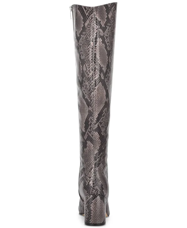 Marc Fisher Retie Knee-High Boots - Natural Snake