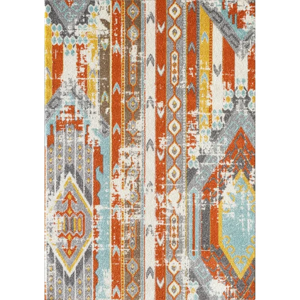 L Baiet HN831V46 Ava Boho Rug Orange - 5 x 7 ft.