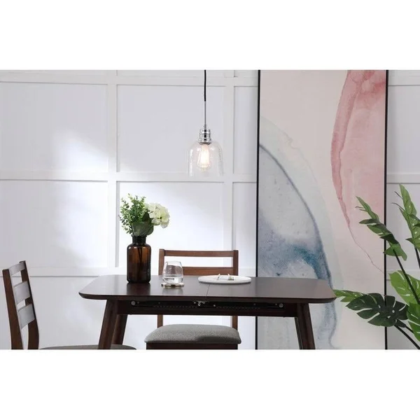 Ivy Terrace Candie 6-Inch 1-Light Clear Glass Pendant, Size: Chrome