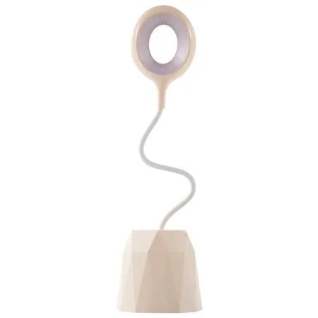 Daciye Creative LED Desk Night Light Dimmable USB Mobile Pen Holder Lamp (Beige) - Size: 145*125*125mm