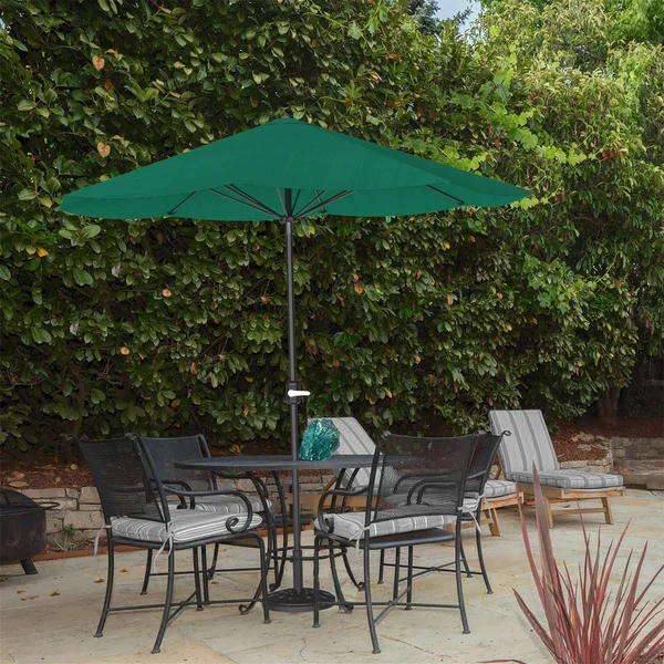Pure Garden 9 Foot Aluminum Patio Umbrella with Auto Crank Hunter Green