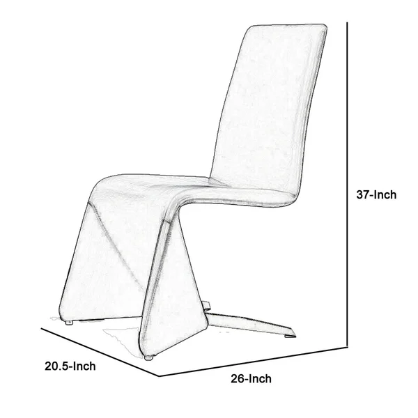 Benjara BM223488 Fully Leatherette Upholstered Metal Frame Dining Chair Black - Set of 2